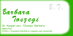 barbara toszegi business card